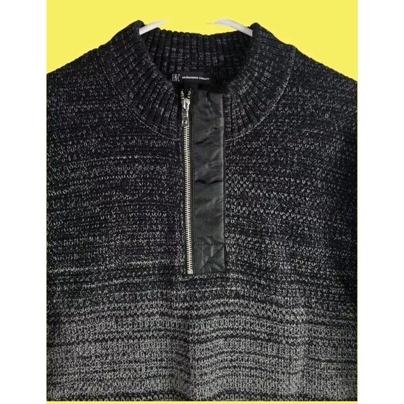 INC Concepts Men's Black/Gray Quarter-Zip Ombré Sweater Size‎ L - Picture 6 of 7